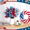 21 Pcs 4th of July Artificial Flowers, Red Blue White Patriotic Decorations Fake Flowers Home Decor Floral Arrangement for Veterans Day